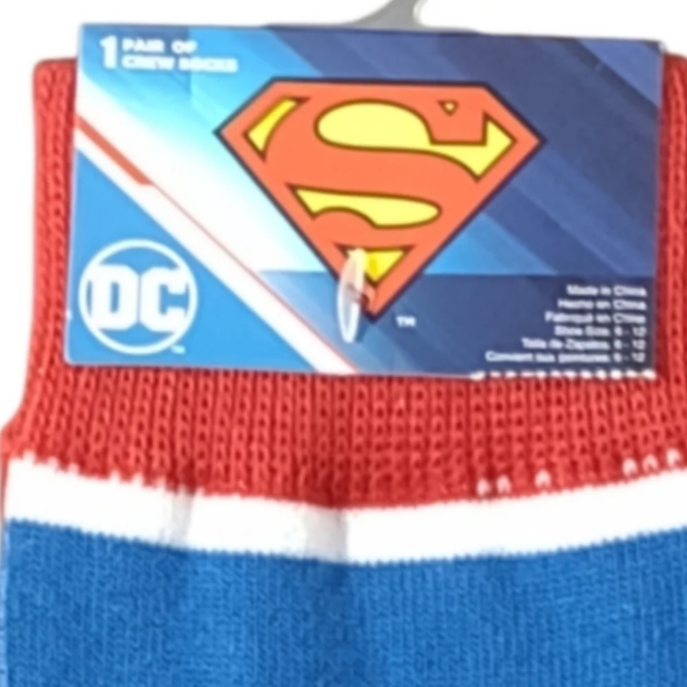 DC Comics Superman Logo Blue and Red Socks Casual Novelty Bundle And Save